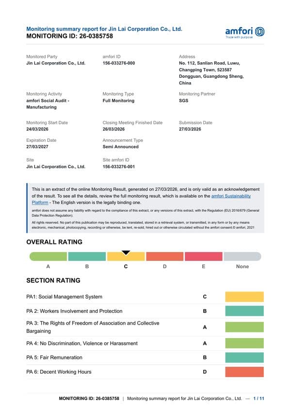 BSCI Social Audit 2026