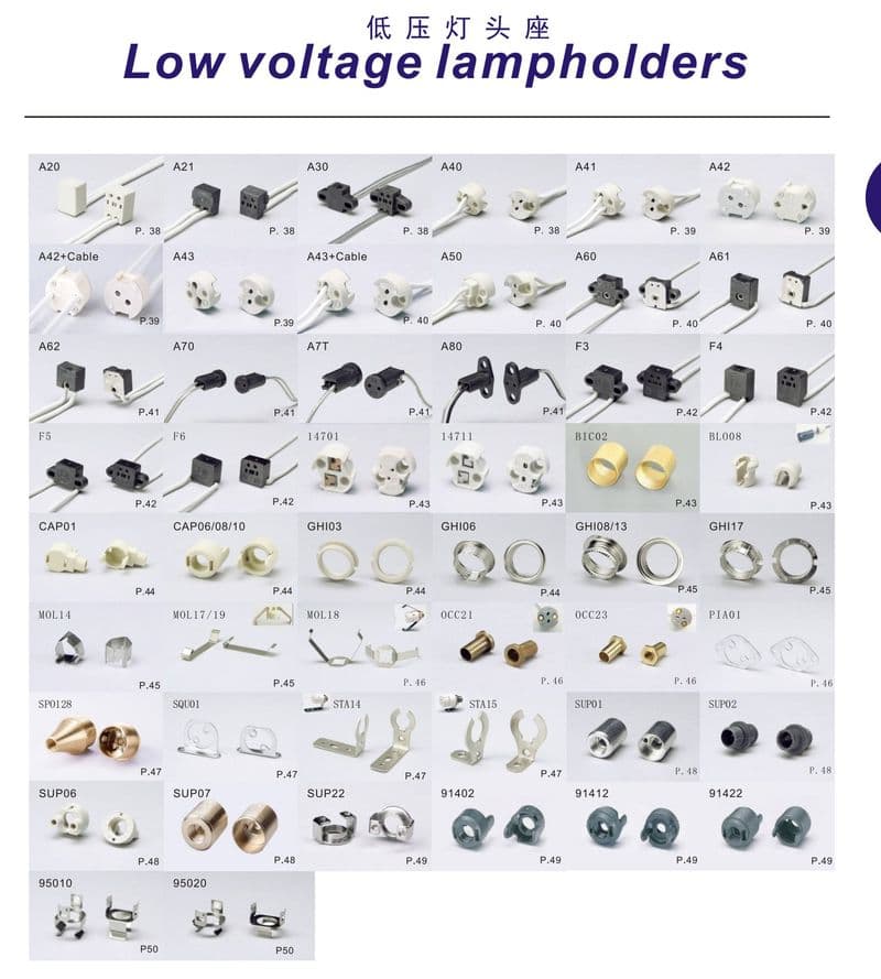 Low Voltage Lampholders
